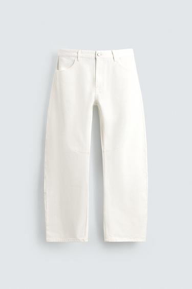 RELAXED BARREL FIT LIMITED EDITION JEANS - Oyster-white by Zara