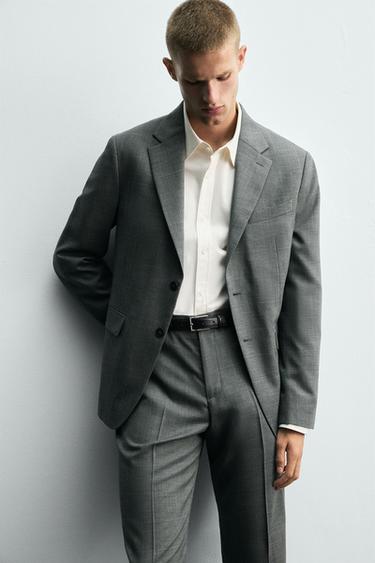 CHECK SUIT TROUSERS - Grey marl by Zara - Image 4