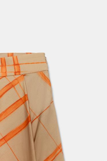 ZW COLLECTION LAYERED CHECK SKIRT - Beige by Zara - Image 8