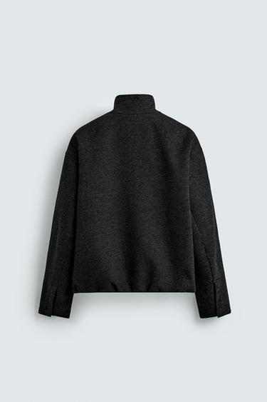 BLOUSON JACQUARD GÉOMÉTRIQUE - Bleu de Zara - Image 7