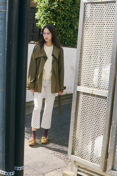 POLKA DOT MINI FLARE TROUSERS - Ecru / Black by Zara