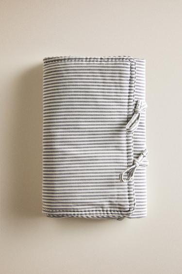 STRIPED BABY CHANGING MAT - Grey by Zara
