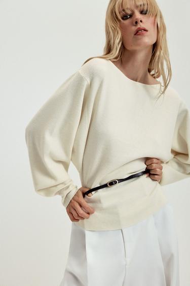 JERSEY PUNTO CINTURÓN - Crudo de Zara