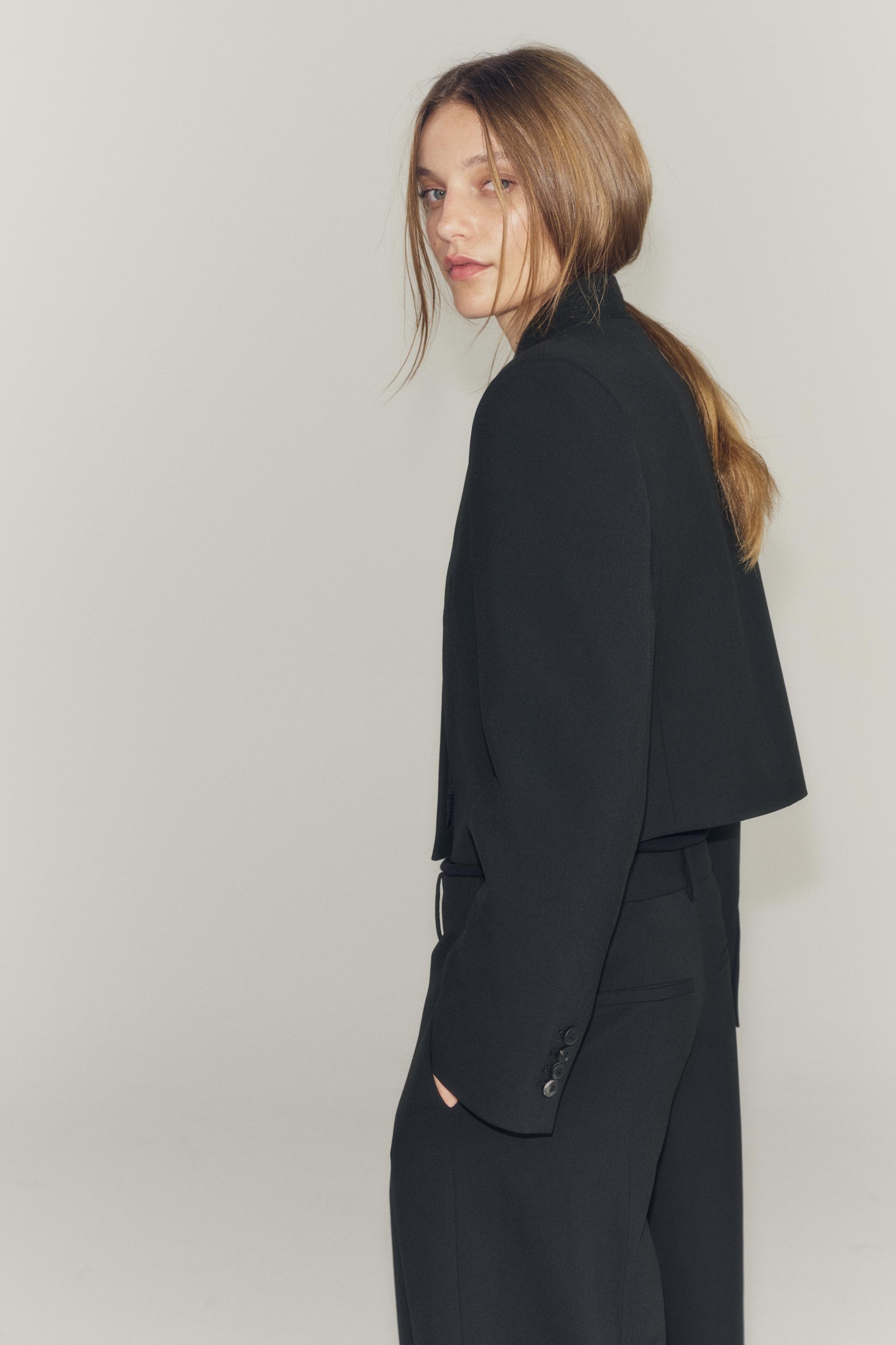 Zara ZW COLLECTION CROPPED BLAZER — фото 4