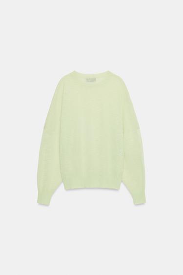 EXTRA FINE WOOL BLEND KNIT JUMPER - Pastel green by Zara - Image 6