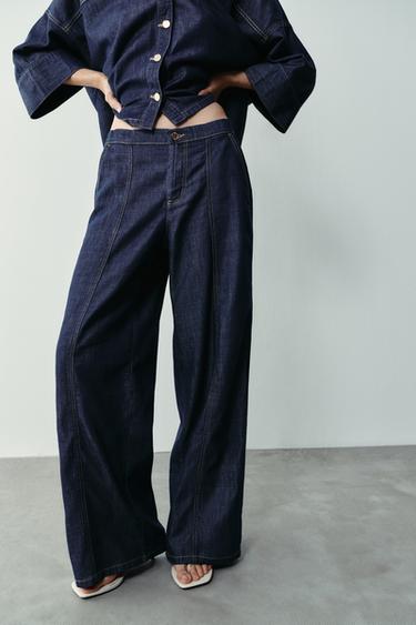 Z1975 HIGH-WAIST WIDE-LEG JOGGER JEANS - Blue by Zara