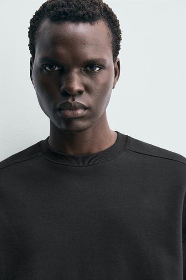 RELAXED FIT INTERLOCK SWEATSHIRT - Black by Zara