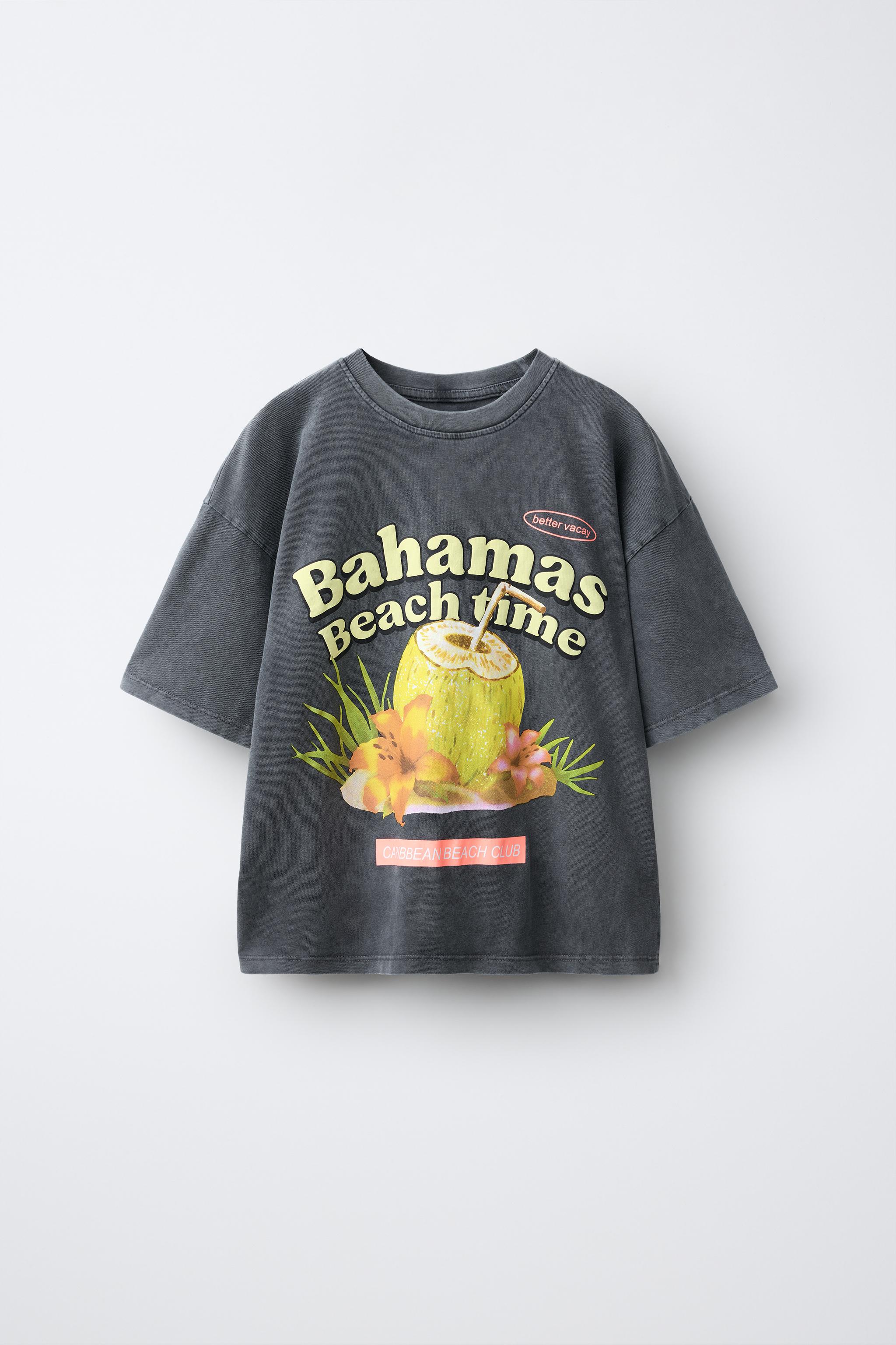 BAHAMAS PRINT T-SHIRT - Anthracite grey | ZARA South Africa