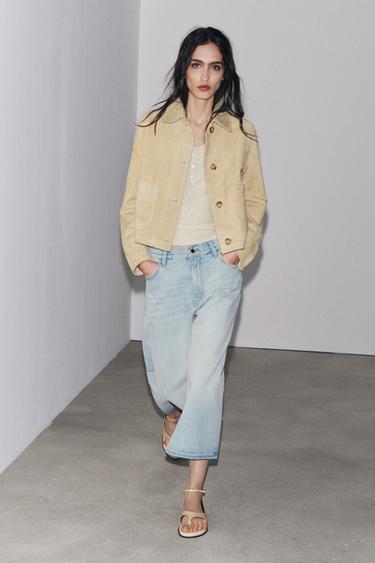 برمودا DENIM واسع وقصير ZW COLLECTION - أزرق فاتح by Zara