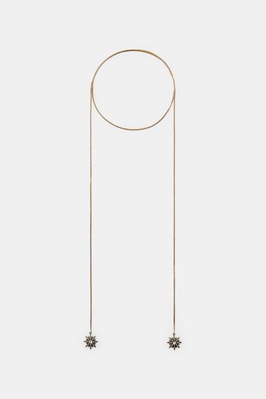 LONG CHAIN STAR NECKLACE — Golden 2