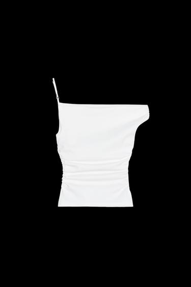 ASYMMETRIC RUFFLED TOP - White by Zara - Image 0
