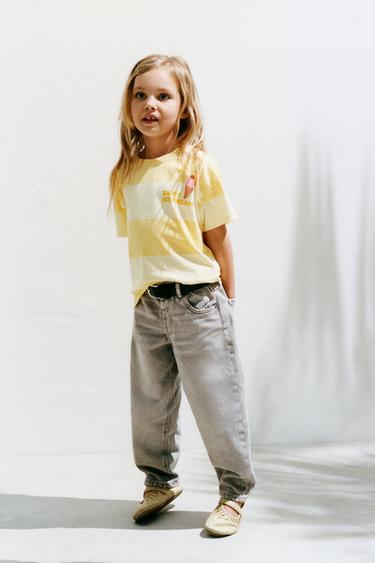 CSÍKOS PÓLÓ DOMBORNYOMOTT GYÜMÖLCSMINTÁVAL – Világossárga a ZARA-tól