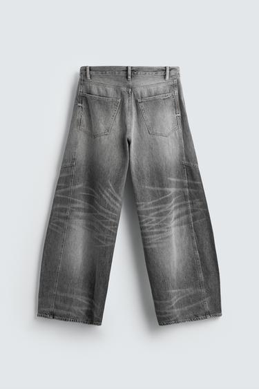 JEAN BALLOON FIT COUTURE RETOURNÉE - Gris de Zara - Image 7