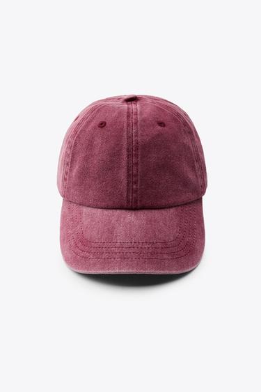 FADED TWILL CAP - Dark pink by Zara