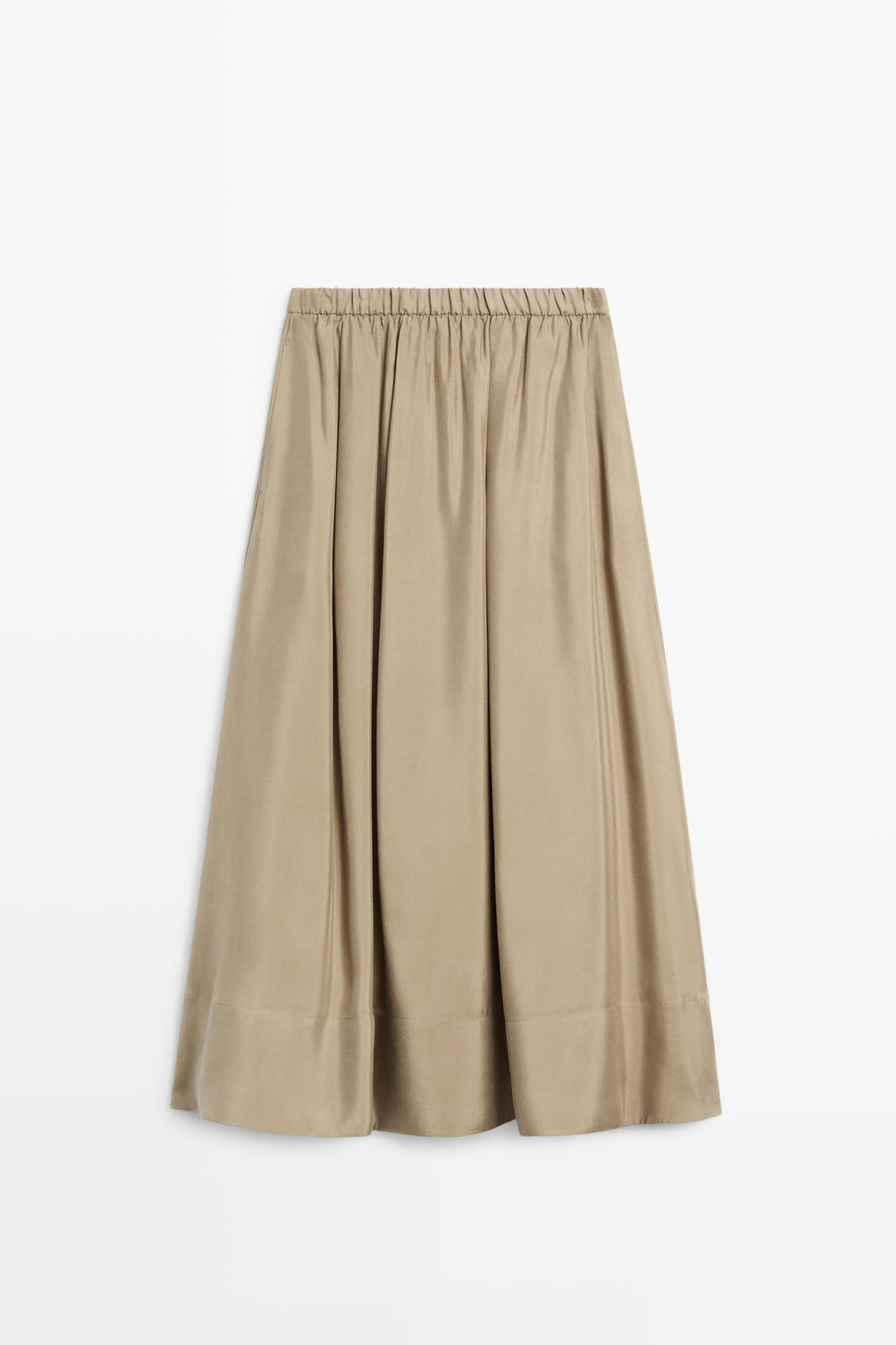 Jupe midi fluide élastique