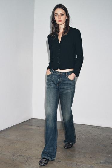 ZW COLLECTION FITTED FAUX FUR COLLAR JACKET - Black by Zara