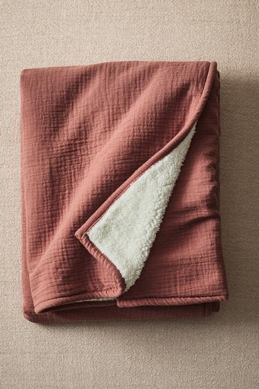 CHILDREN'S WARM REVERSIBLE BLANKET - Brick by Zara