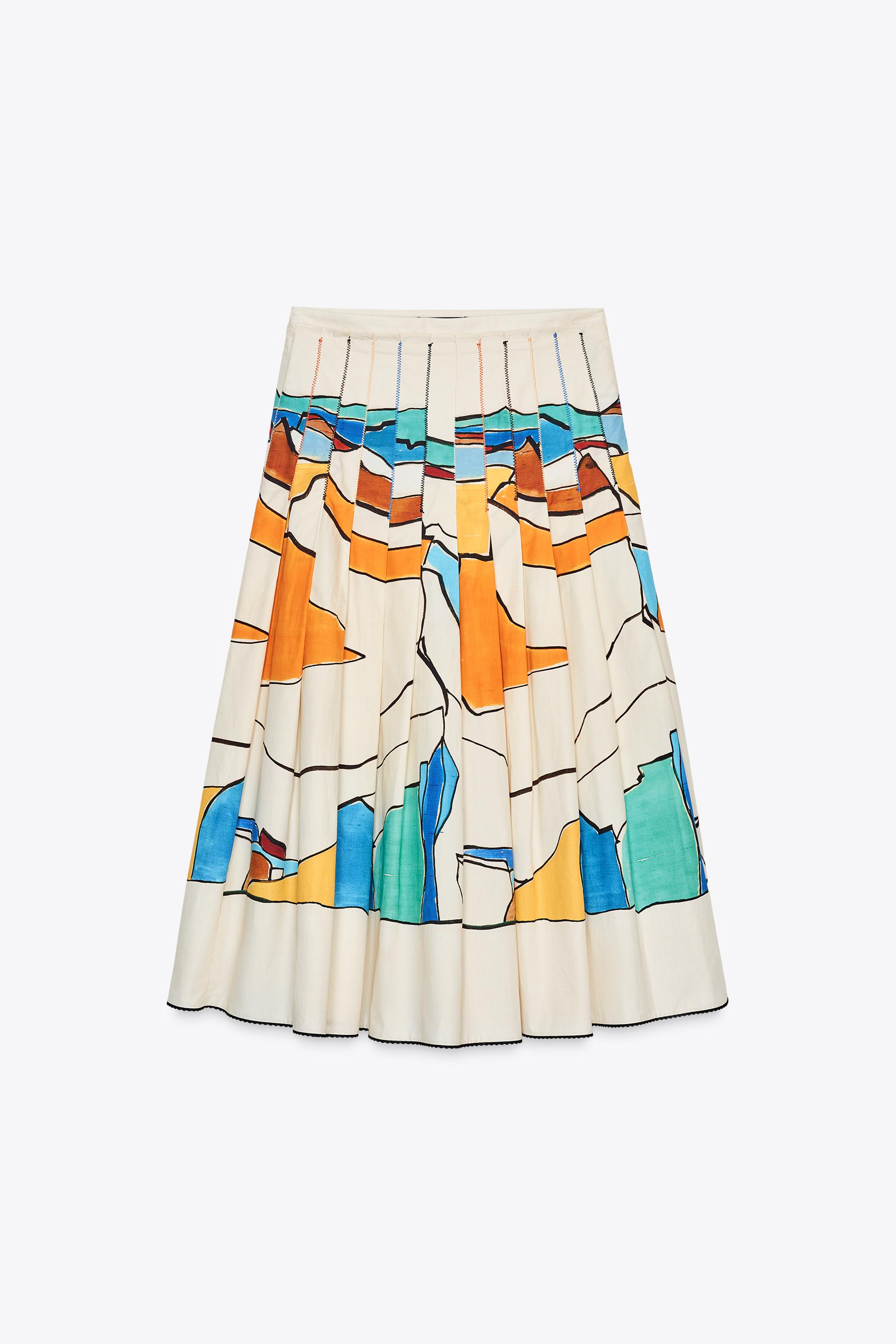 ZARA ZW COLLECTION プリント柄プリーツスカート 3145/176 ZW COLLECTION プリント柄プリーツスカート - プリント地 | ZARA