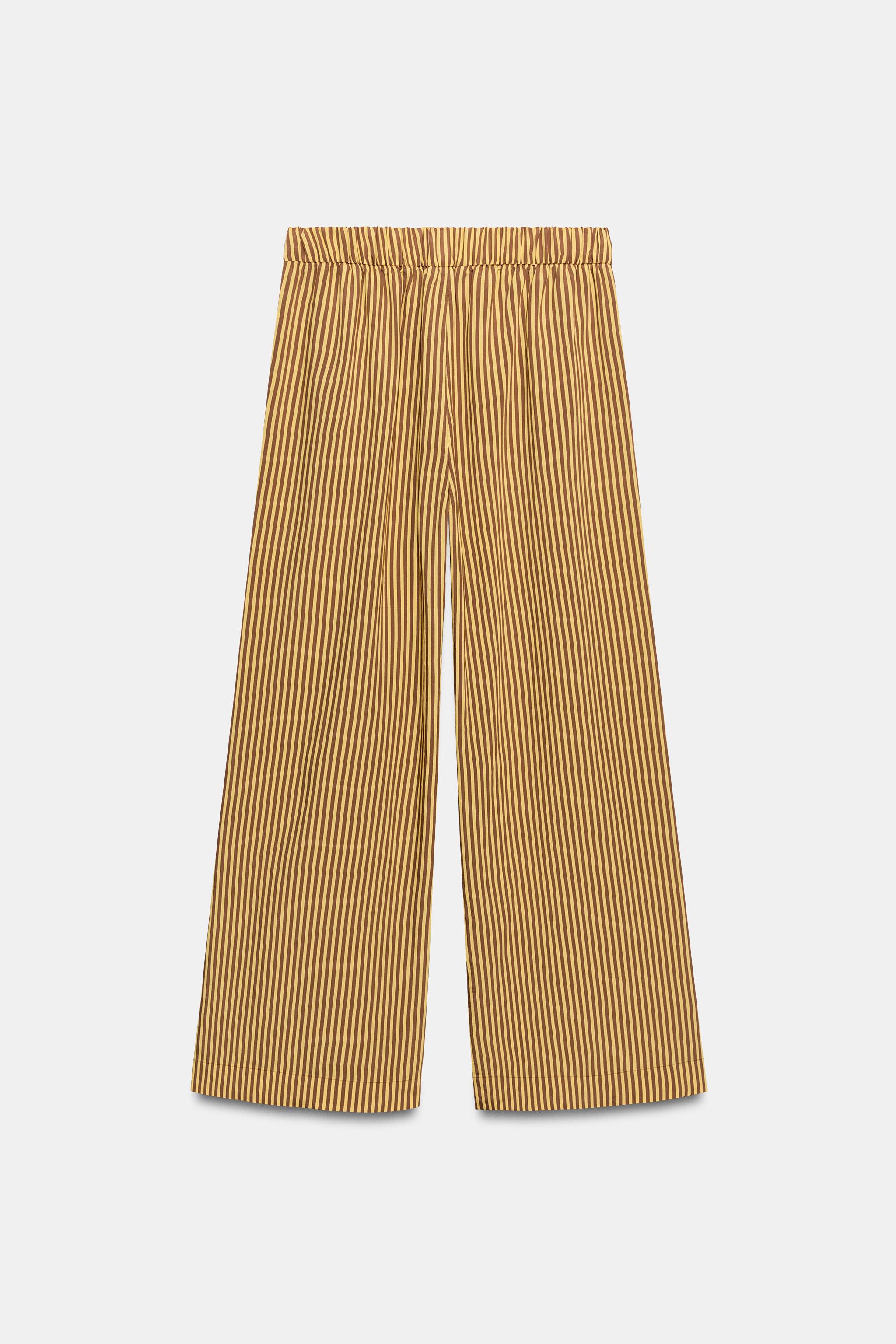 ZW COLLECTION STRIPED WIDE-LEG TROUSERS