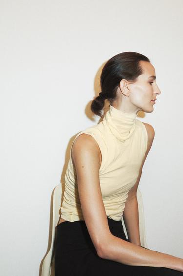 SUPIMA® HIGH NECK TOP - Butter by Zara