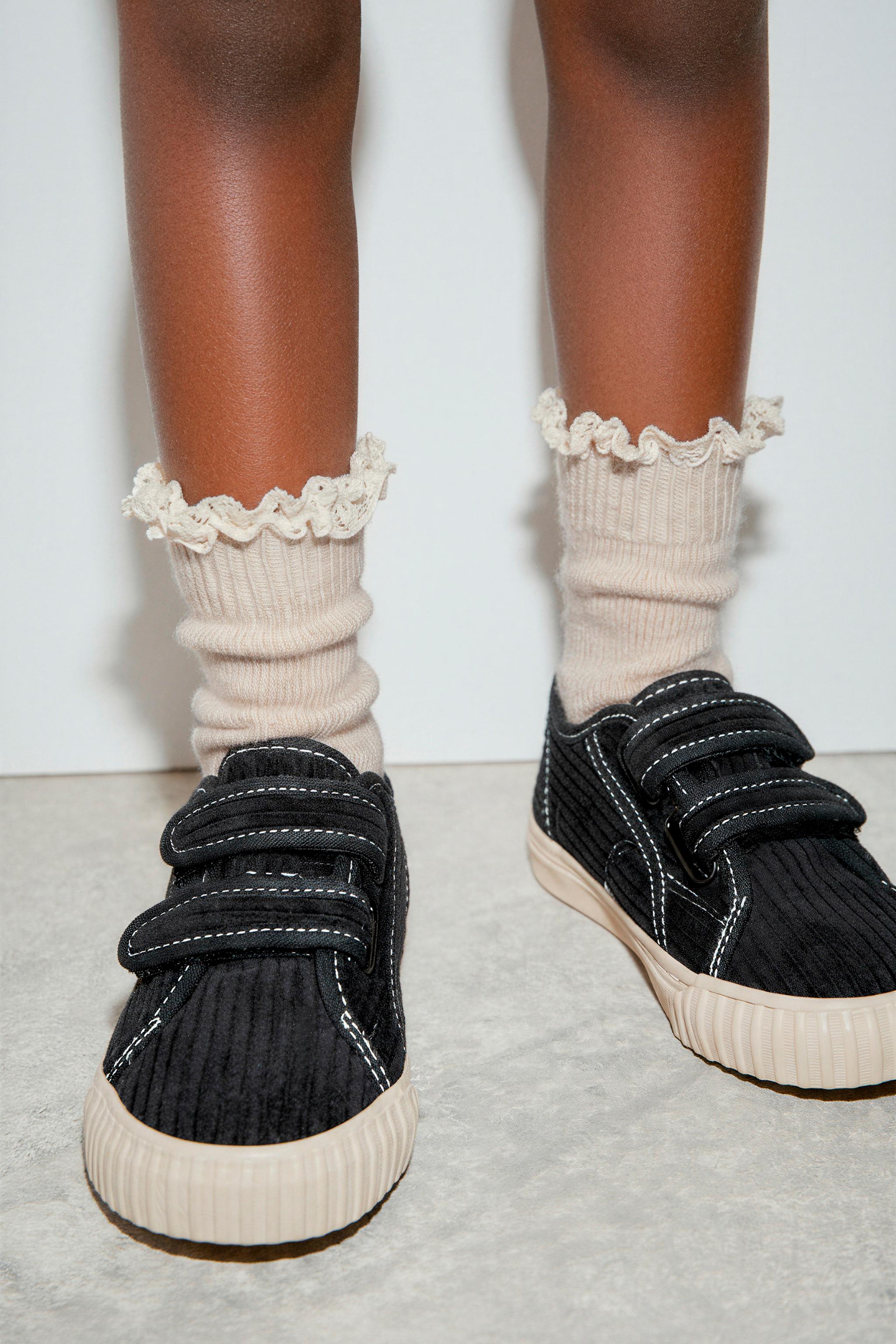 TWO-PACK OF LACE TRIMMED SOCKS