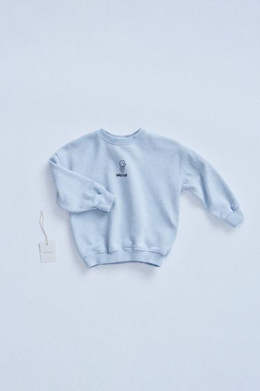 Zara TIMELESZ - EMBROIDERED DETAIL SWEATSHIRT - Blue - Image 0