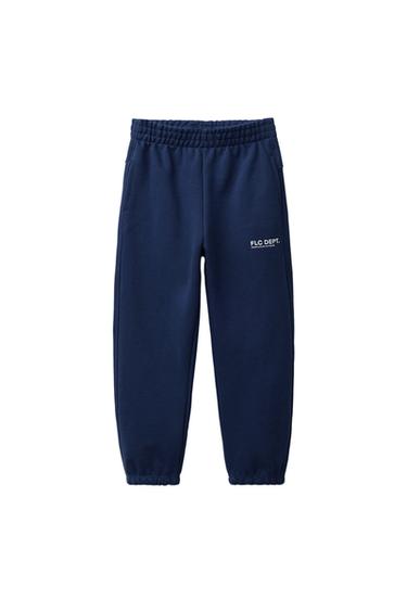Zara SPORTSKE PANTALONE SA SLOGANOM – Plava