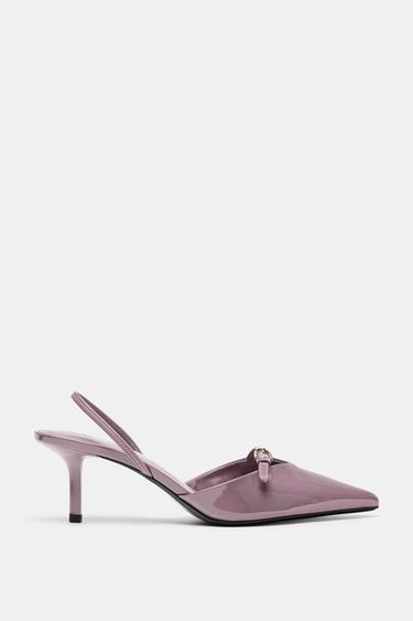FLORAL SLINGBACK SHOES - Mauve Purple by Zara - Image 0