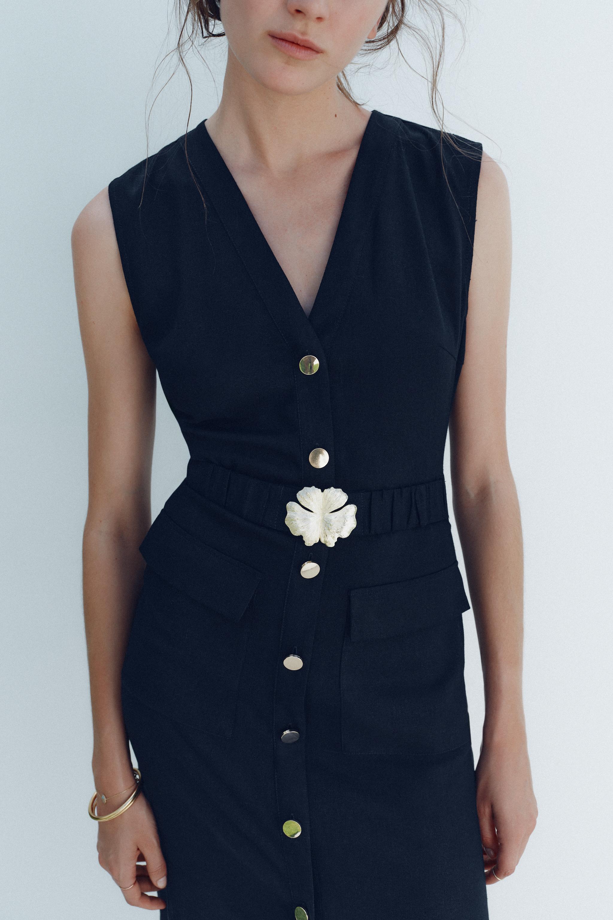 ROBE MIDI CEINTURE AVEC LIN