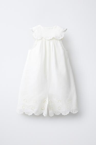 COMBI-SHORT COL CLAUDINE BRODERIES - Blanc cassé de Zara - Image 1
