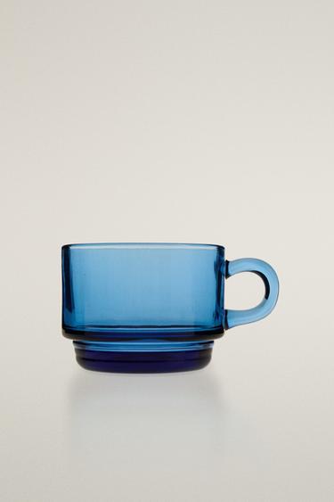 Zara LARGE GLASS MUG - 藍色 - 圖片 0