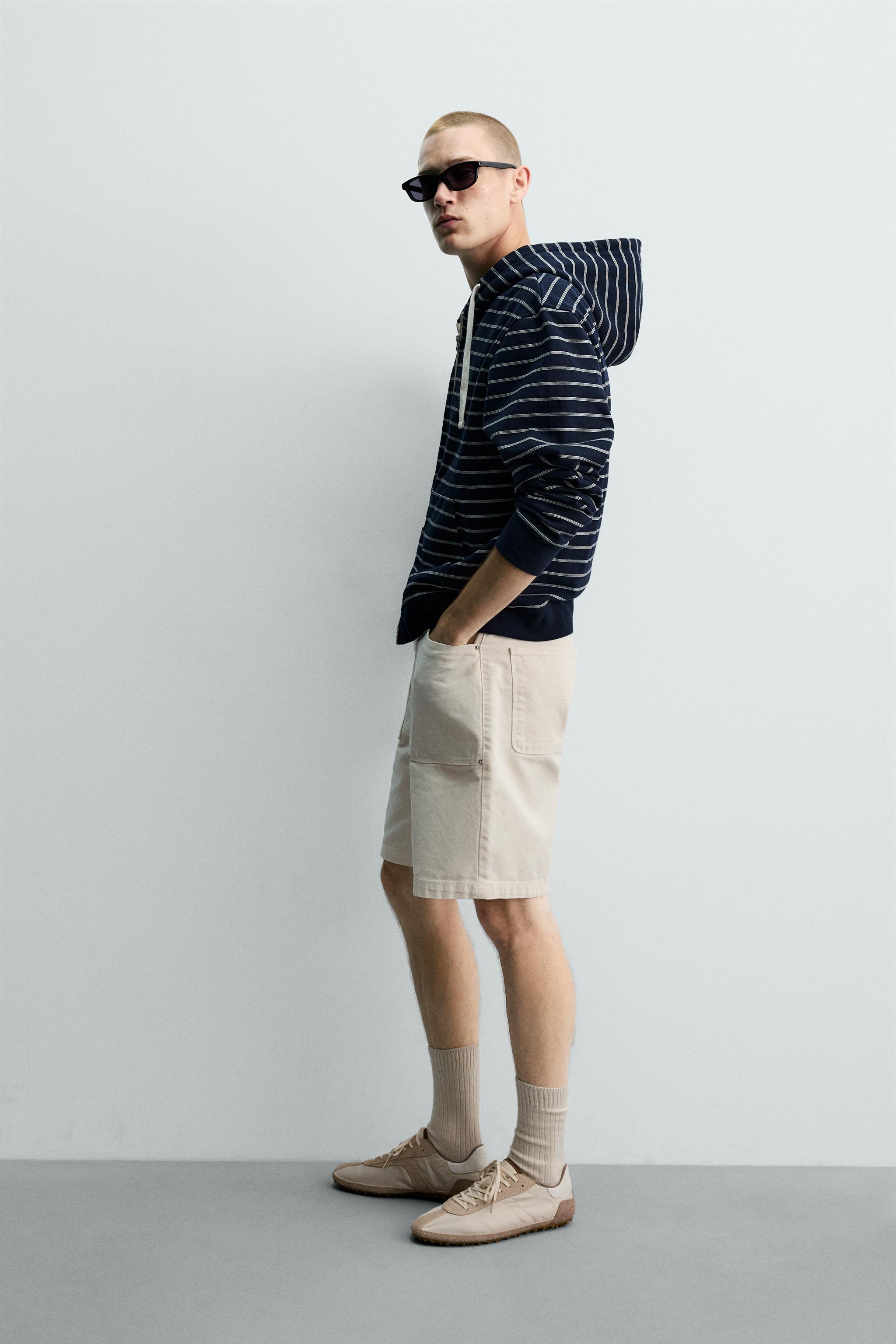 Мужские шорты Zara STRAIGHT FIT POCKET SHORTS — фото 4