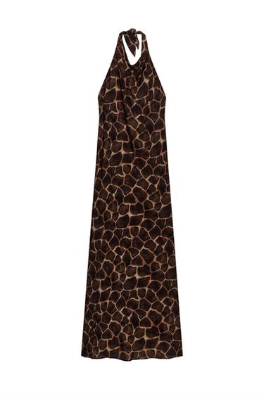 VESTIDO LARGO ESTAMPADO ANIMAL - Khaki de Zara