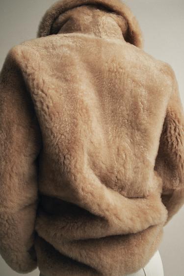 MANTEAU FOURRURE NATURELLE ZW COLLECTION - Beige de Zara - Image 1