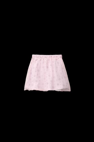 FLORAL ORGANZA SKIRT - Pale pink by Zara - Image 0
