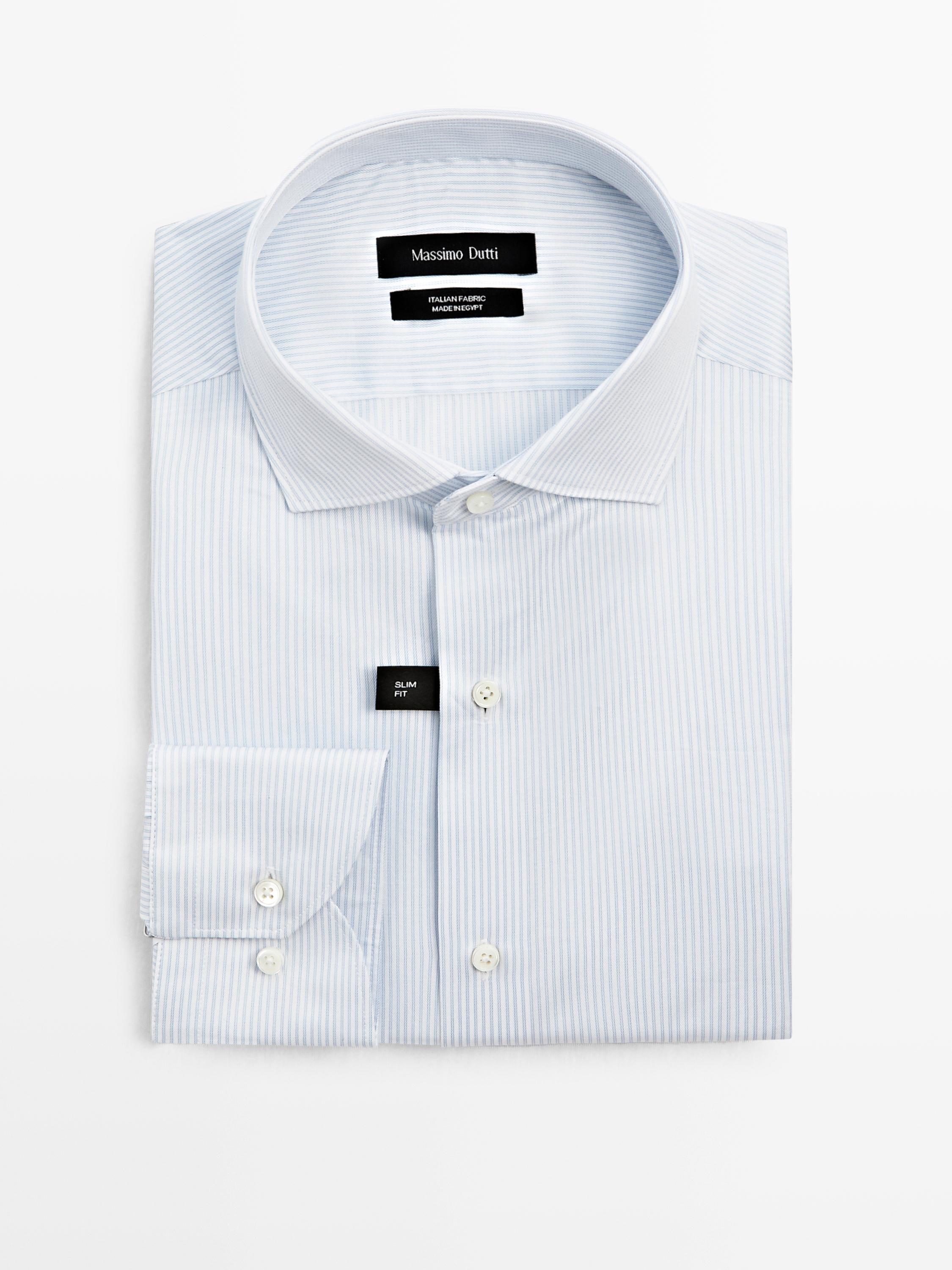 Slim fit 100% cotton double stripe shirt