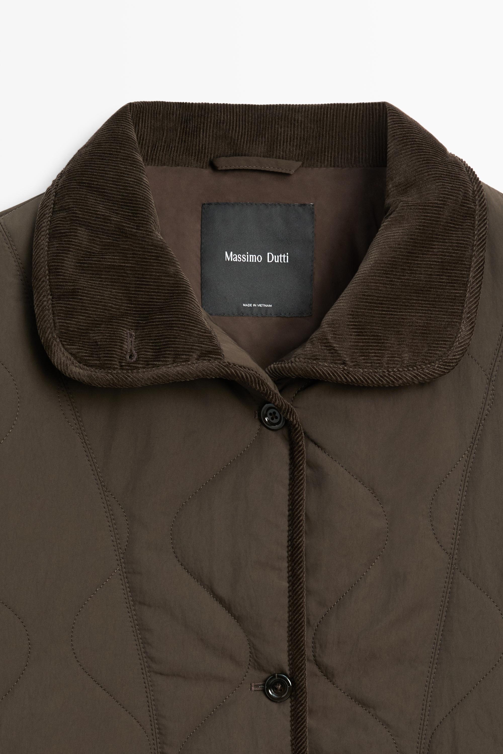 Jacket with wavy stitching detail — Brown