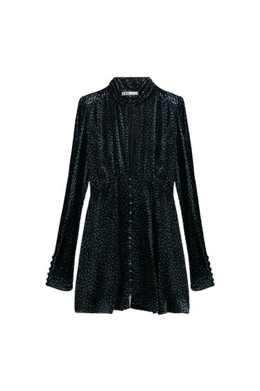 PRINTED VELVET DRESS
