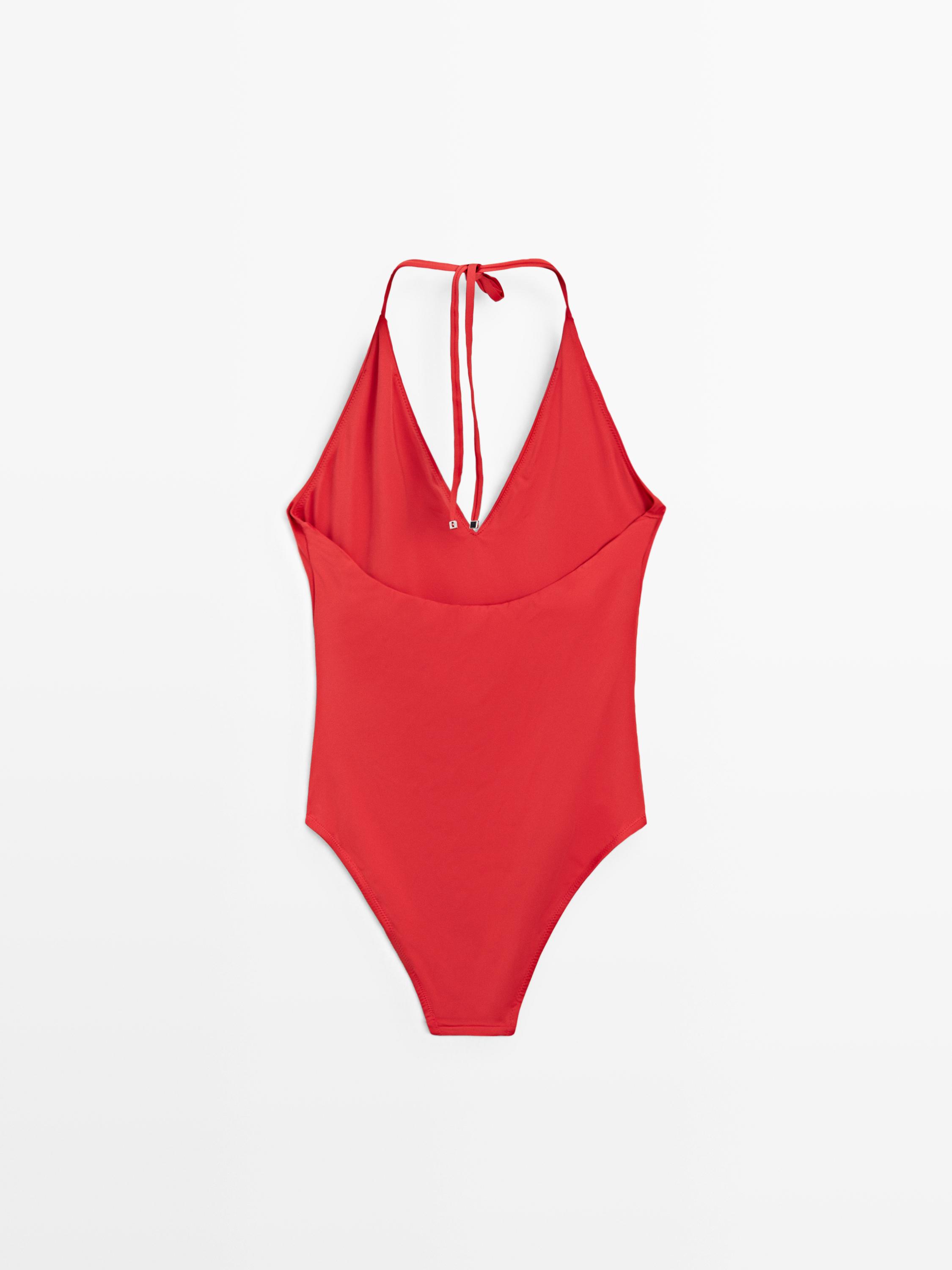 Maillot de bain col en v encolure américaine