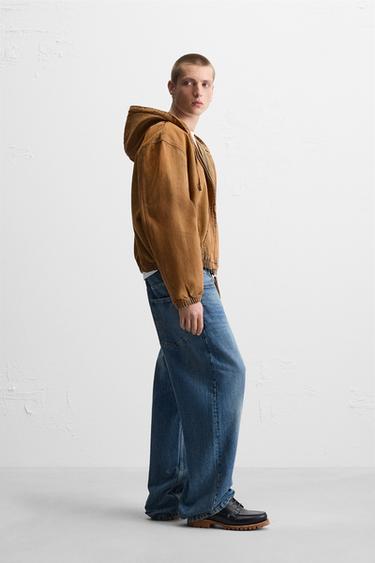 HOODED DENIM JACKET - Orange by Zara - Image 3