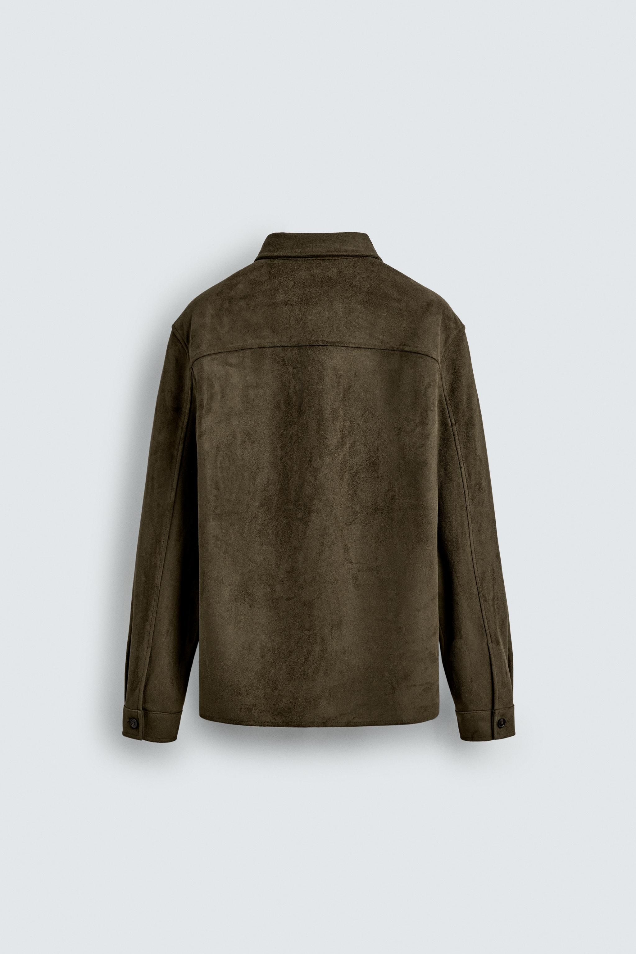 FAUX SUEDE OVERSHIRT