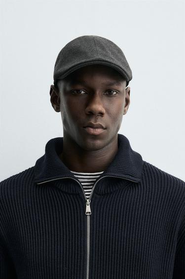Zara FLANNEL BERET - Dark gray - Image 0