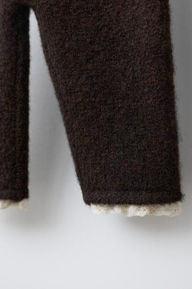 LEGGING EN MAILLE AVEC DENTELLE - Marron de Zara - Image 3