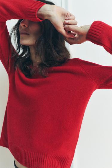 JERSEY BÁSICO 100% LANA - Rojo de Zara