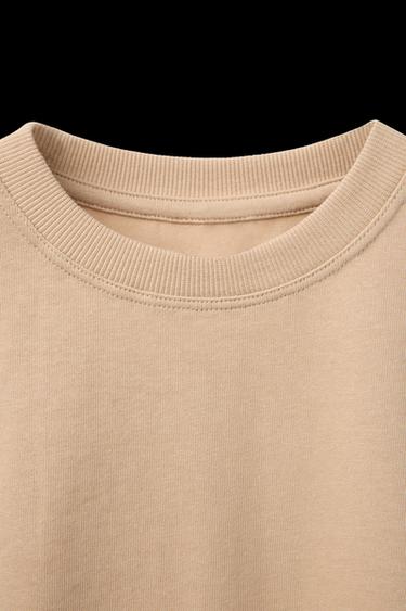 EINFARBIGES HEAVY-WEIGHT-T-SHIRT - Mittleres Camel von Zara