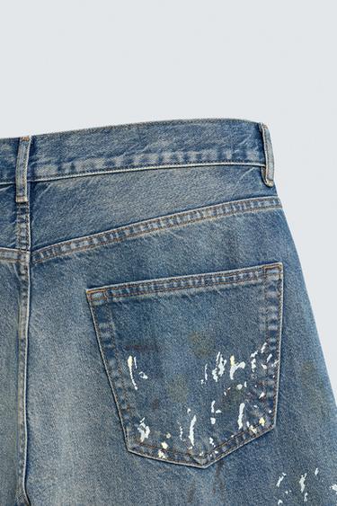 RELAXED FIT SPLATTER JEANS - Light blue by Zara - Image 3