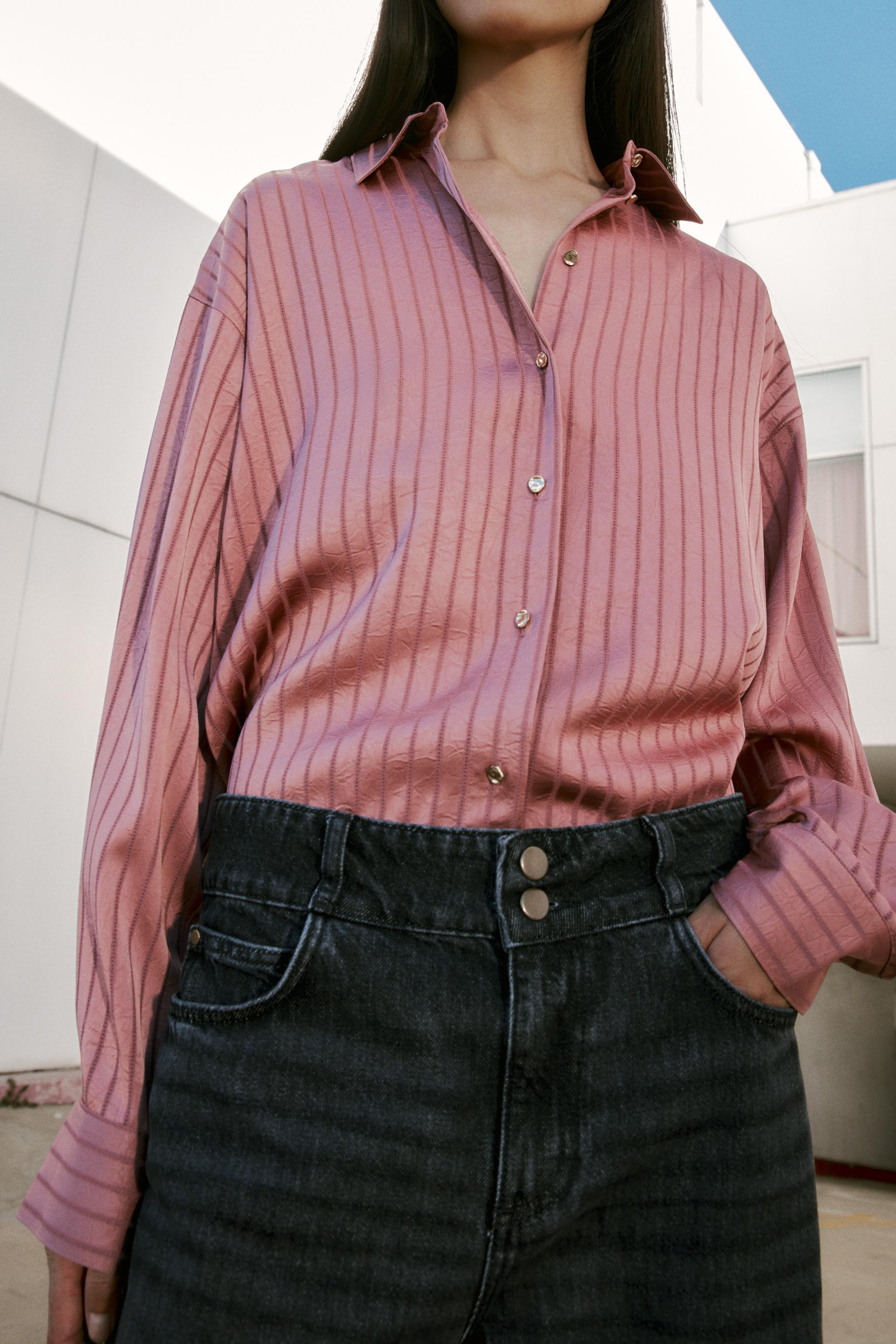 SATIN EFFECT STRIPED SHIRT