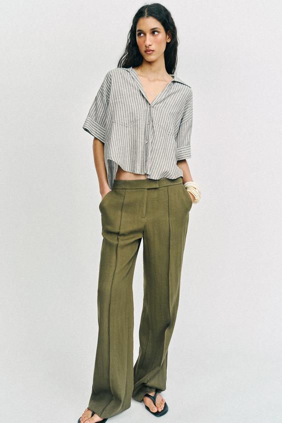 STRIPED LINEN SHIRT from Zara - $39.90