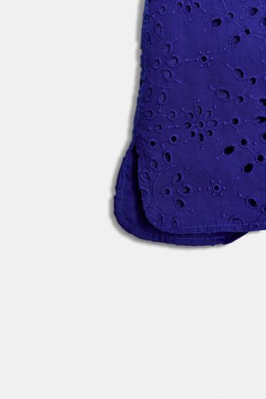 EMBROIDERED PERFORATED BERMUDA SHORTS - Cobalt by Zara - Image 5