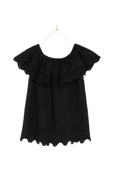 FRILLED EMBROIDERED BLOUSE SET